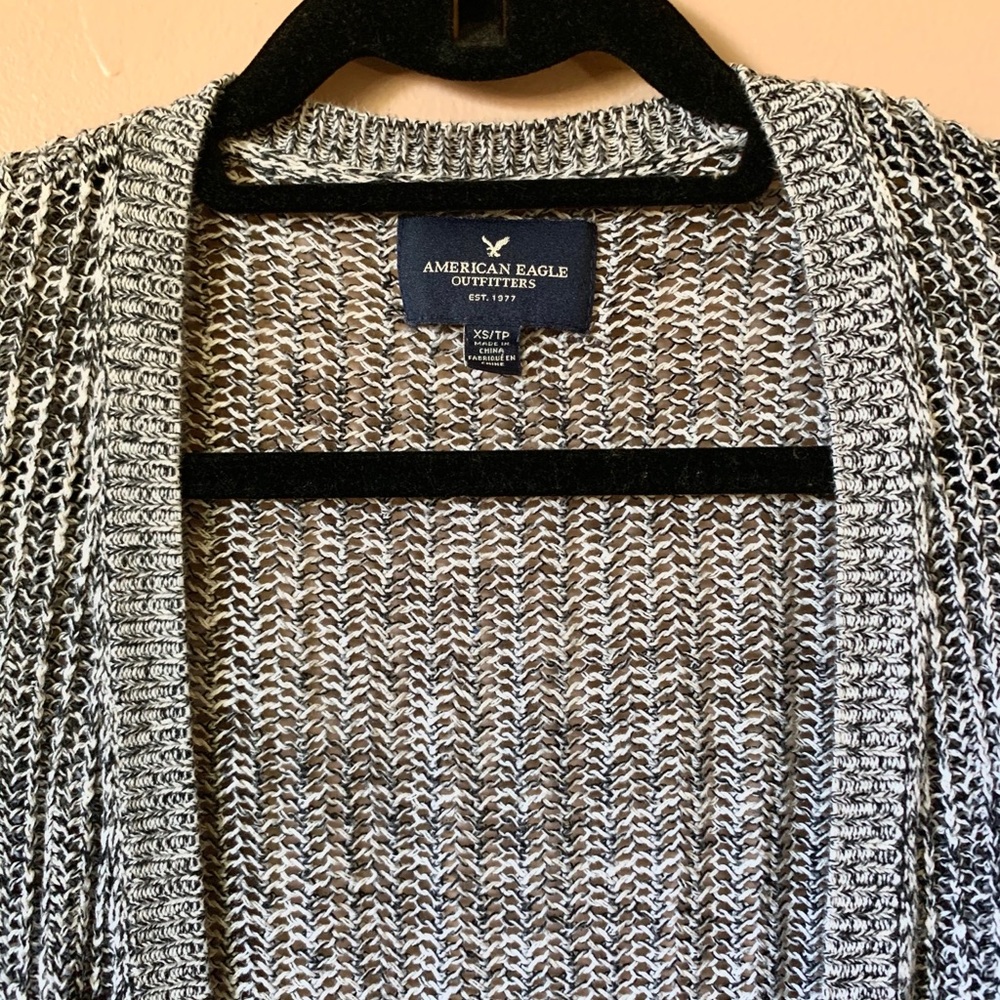 American Eagle Open-Knit Cardigan w/ Zipper